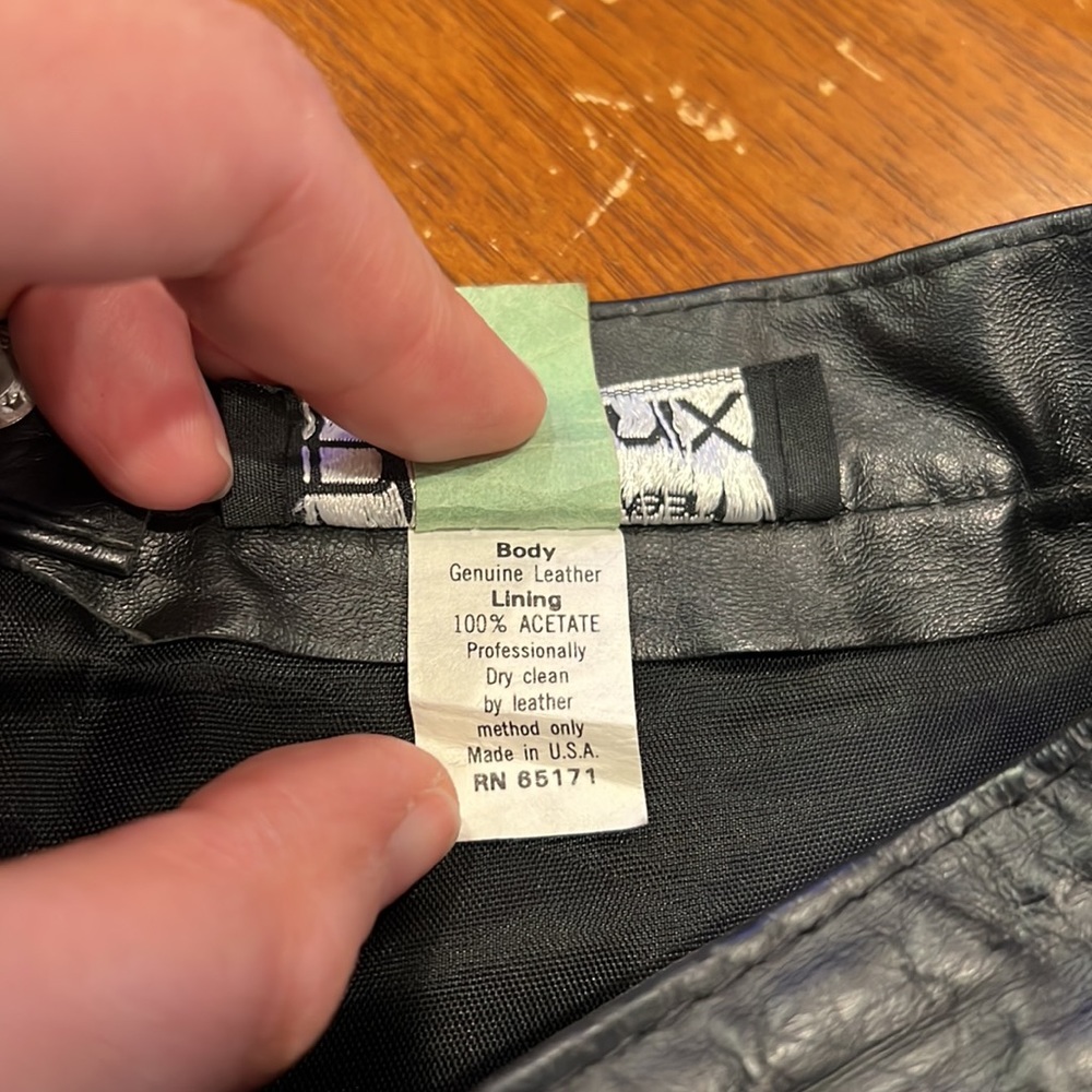 Real Leather Mini Skirt Black 9/10 size 6 8 - Picture 6 of 7